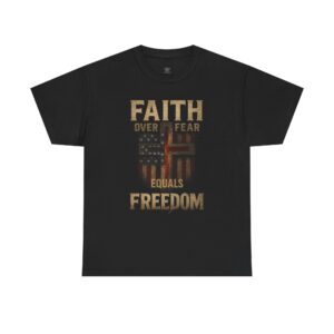 Faith Over Fear Christian T-Shirt – Inspirational Minimalist Design for Courage and Strength