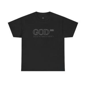 God to the Power of Infinity T-Shirt – Christian Minimalist Design Symbolizing Endless Faith and Strength