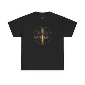 Man of Faith Christian T-Shirt – Modern Minimalist Design for Strength, Courage, and Belief